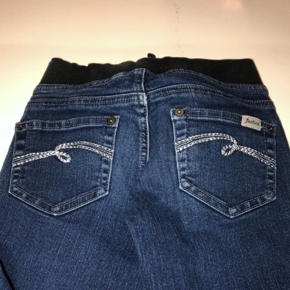 Justice pull on drawstring‎ jeans size 10R girls. K#7